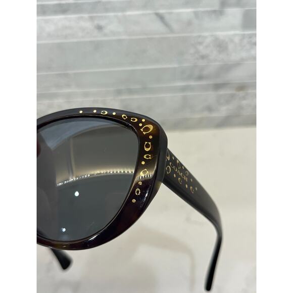Coach Womens Sunglasses Cat Eye Dark Tortoise HC8162 56mm Excellent FRAMES ONLY - Picture 2 of 8